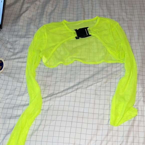 Neon Yellow Buckle Shrug - Picture 1 of 2